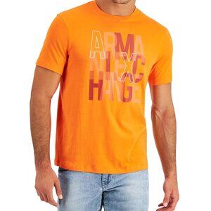ARMANI EXCHANGE 'BIG SCATTERED LOGO' ORANGE T-SHIRT (MEDIUM) NWT